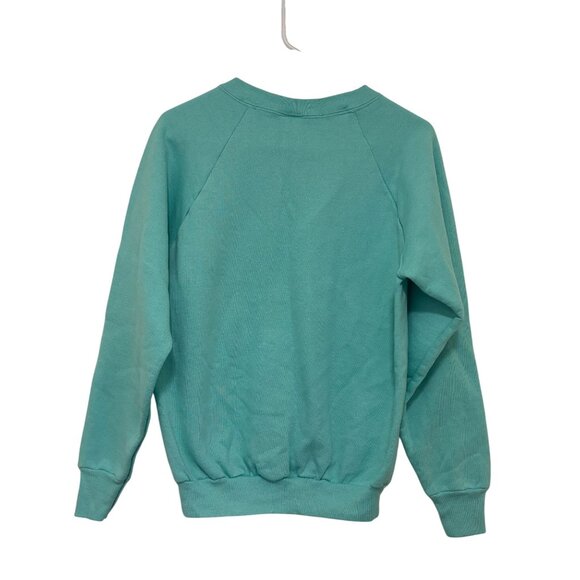 Vintage Guess Logo Aqua Sweatshirt Medium Fruit Of The Loom - Picture 2 of 4